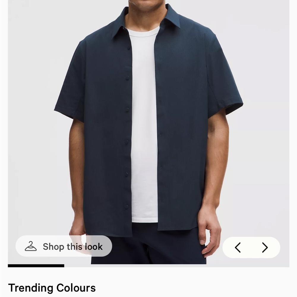 lululemon athletica Navy Button-Down Shirt